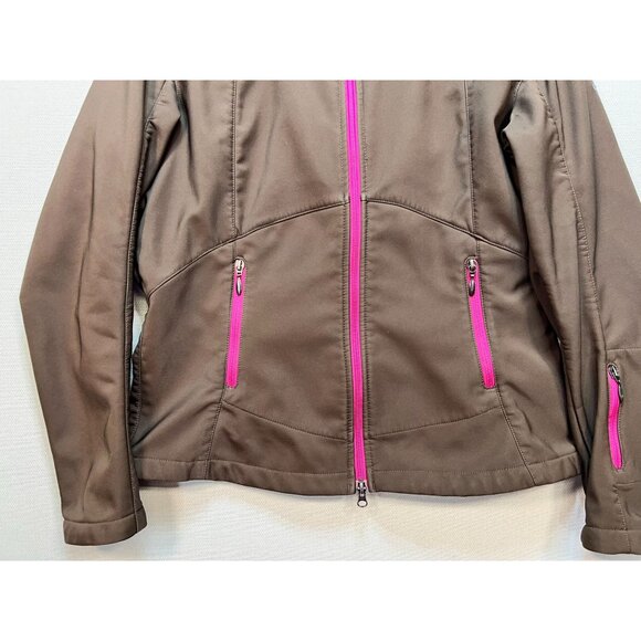 Nike Womens Windbreaker Jacket Size XL Brown Reversible Fleece Coxy Outdoors - Picture 5 of 10
